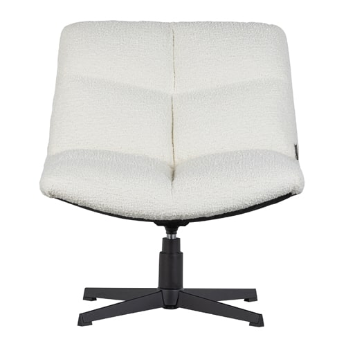 Fauteuil pivotant en tissu bouclé blanc - Vinny