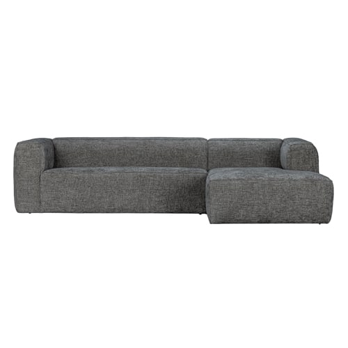Canapé d'angle à droite 5 places en tissu chiné gris terrazzo - Bean