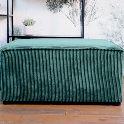 Pouf modulable en velours côtelé vert - Made in France - Roma