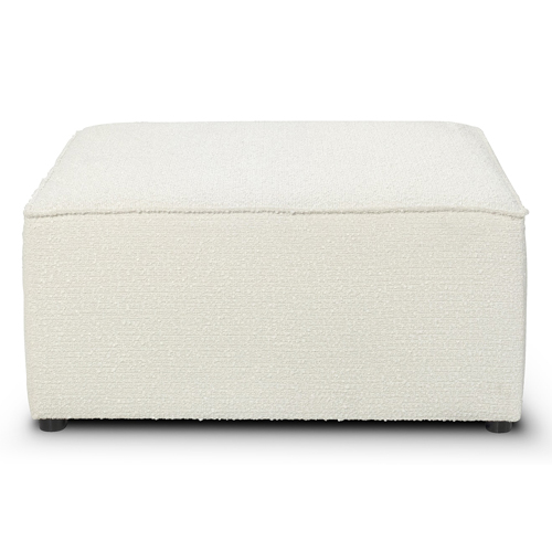 Pouf modulable en tissu bouclé écru - Fabriqué en France- - Roma
