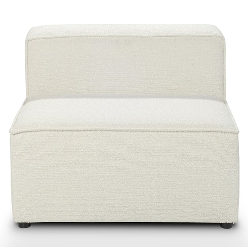 Chauffeuse en tissu bouclé écru - Made in France - Roma