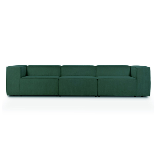 Canapé modulable 4 places en velours côtelé vert- Made in France - Roma