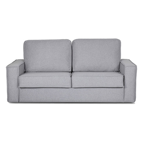  Canapé convertible 3 places en tissu gris chiné - Ouverture express - Couchage quotidien - Matelas HD 140 x 190 - Mattia