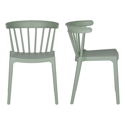 Lot de 2 chaises de jardin en résine vertes - Bliss