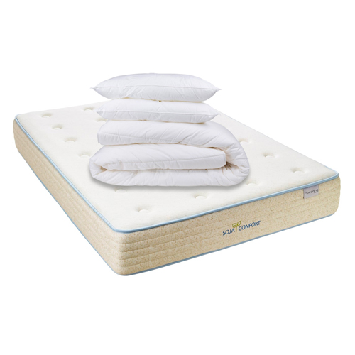 Matelas mémoire de forme 180x200 + couette + 2 oreillers - Confort Soja