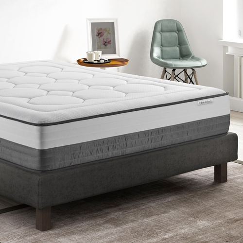 Ensemble matelas mémoire de forme 140x190 + sommier + couette + 2 oreillers - Memo Graphene
