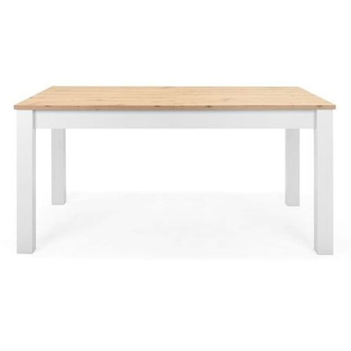 Table à manger extensible 160/215 cm blanc/bois - Odense