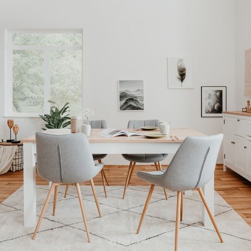 Table à manger extensible 160/215 cm blanc/bois - Odense