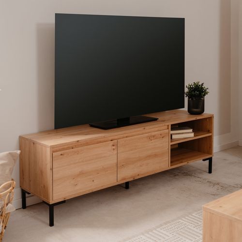 Meuble TV effet chêne 150 cm - Ronda