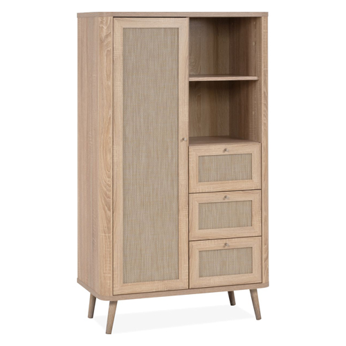 Buffet haut 1 porte 3 tiroirs 2 niches - Padang