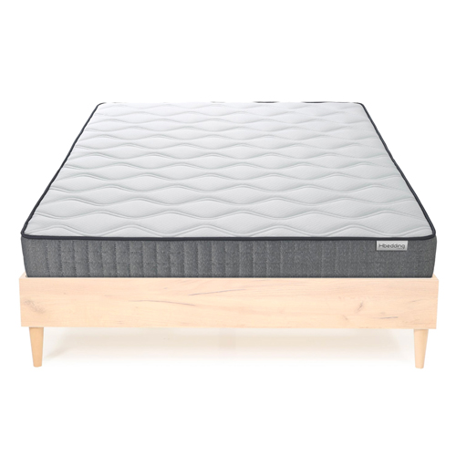 Ensemble lit Paco effet chêne 160x200 + Matelas à mémoire de forme Ergo Royal 21cm