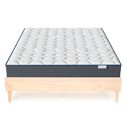 Ensemble lit Paco effet chêne 160x200 + Matelas à mémoire de forme Mémo HR 22cm