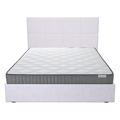 Ensemble Lit Emy en tissu gris clair 160x200 + Matelas à mémoire de forme Ergo Royal 21cm