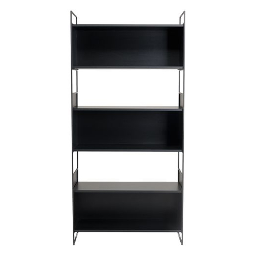 Étagère 3 niches 3 niveaux noire piètement métal - Daly