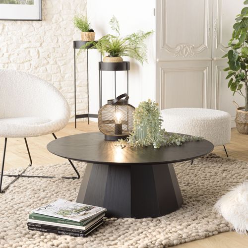 Table basse ronde noire 90x90cm - Daly