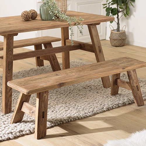 Banc140x30cm bois Pin recyclé - Sandy
