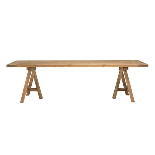 Table à manger rectang. 270x100cm bois Pin recyclé- Sandy