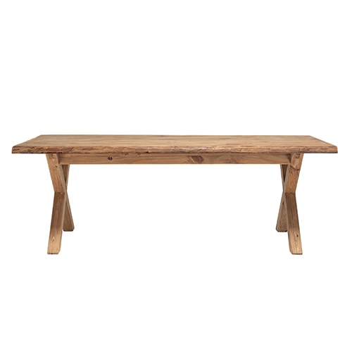Table à manger rectangulaire 220x100cm bois Pin recyclé - Sandy