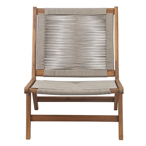 Fauteuil de jardin en bois d'acacia et corde coloris naturel - Malibu