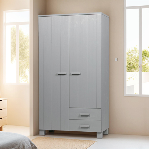 Dennis Armoire Pin Béton Gris