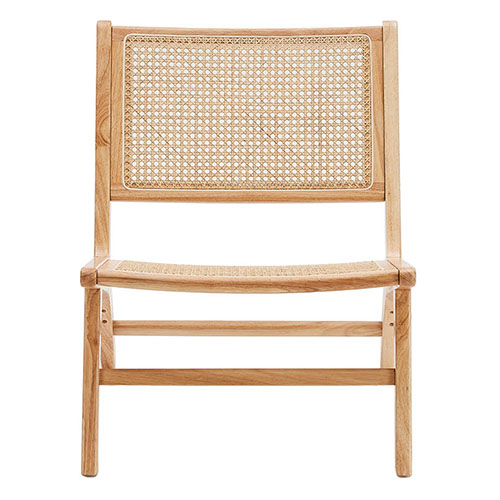 Fauteuil lounge en bois massif et rotin - Zuma