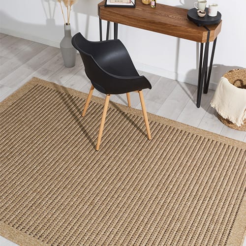 Tapis aspect Jute marron 200x290 - Calie