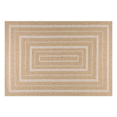 Tapis aspect Jute naturel avec motifs blanc 80x150 - Gaia