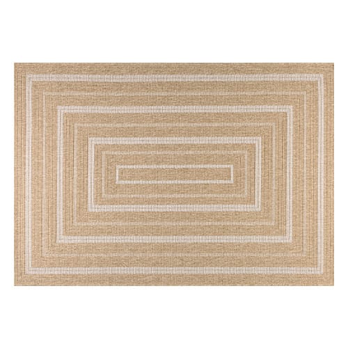 Tapis aspect Jute naturel avec motifs blanc 80x150 - Gaia