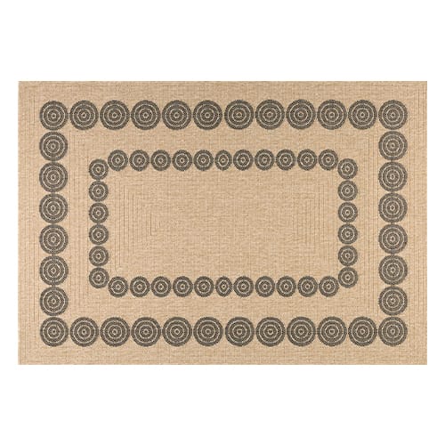 Tapis aspect Jute naturel avec motifs noir 160x230 - Tullia