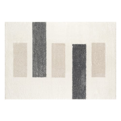 Tapis à poils longs motifs gris 200x290 - Bruna