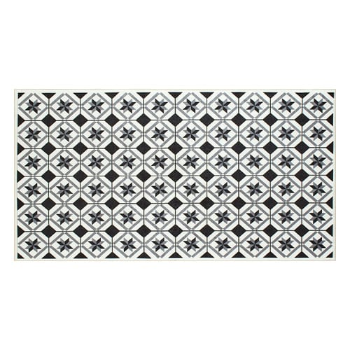 Tapis de cuisine carreaux de ciment Noir 80x150 - Uvita