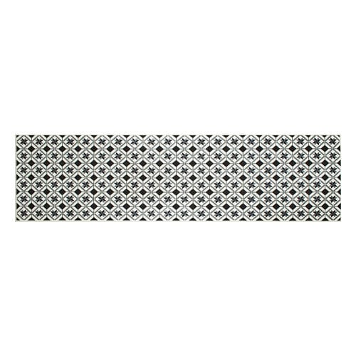Tapis de cuisine carreaux de ciment Noir 80x300 - Uvita