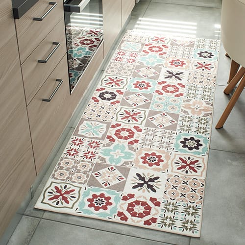 Tapis de cuisine carreaux de ciment multicolore Multi 70x180 - Celaya