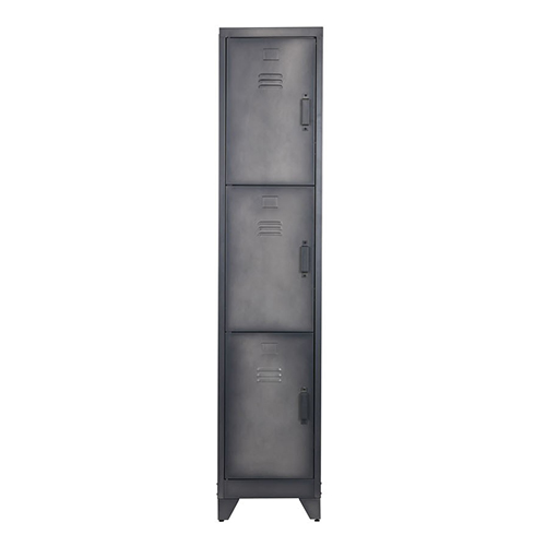 Armoire 3 portes en métal noir - Cas