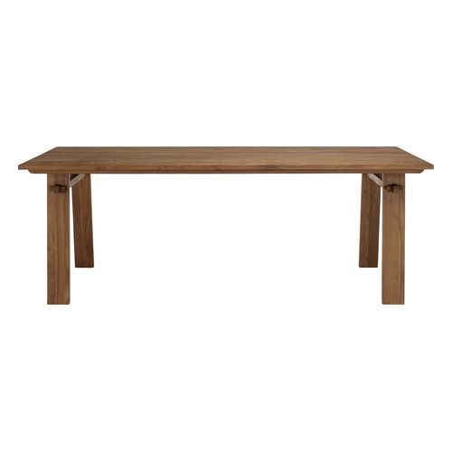 Table à manger rectangulaire 220x90cm en bois de teck recyclé SIXTINE