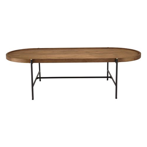 Table basse ovale 140cm en de teck recyclé - Sixtine