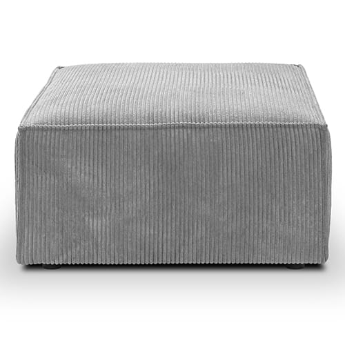 Pouf en velours côtelé gris clair - Livia