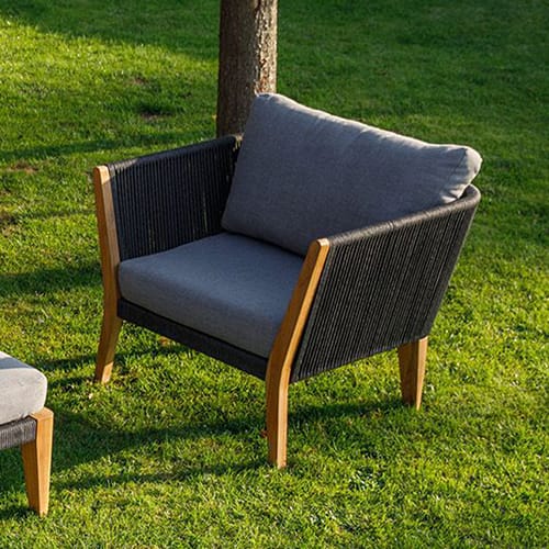 Fauteuil de jardin en teck et cordage - San Remo