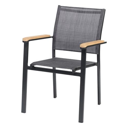 Chaise de jardin en aluminium anthracite - Memphis
