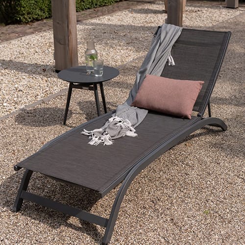 Bain de soleil en aluminium anthracite - Memphis