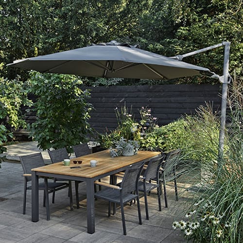 Parasol rond pivotant 350cm gris anthracite - Romo