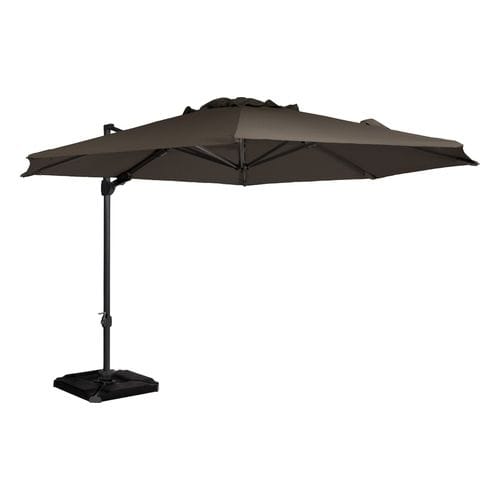 Parasol rond pivotant 350cm taupe - Romo