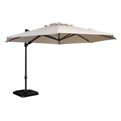 Parasol rond pivotant 350cm sable - Romo