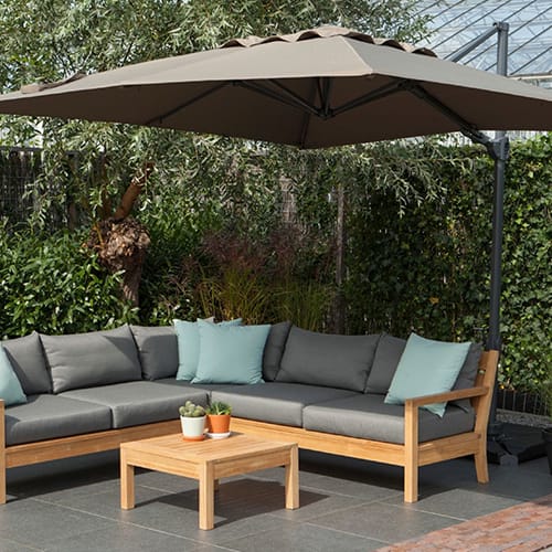 Parasol carré pivotant 300cm taupe - Romo