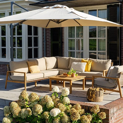 Parasol carré pivotant 300cm sable - Romo