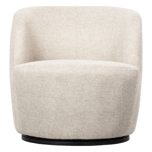 Fauteuil pivotant en tissu bouclé écru - Serra