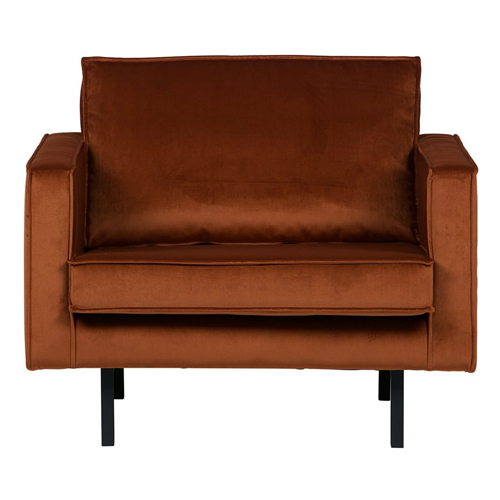 Fauteuil en velours rouille - Rodeo