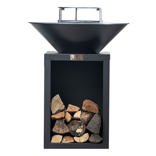 Brasero de jardin 50x50 avec plaque diamètre 80 cm - acier Noir - Brasero Fire