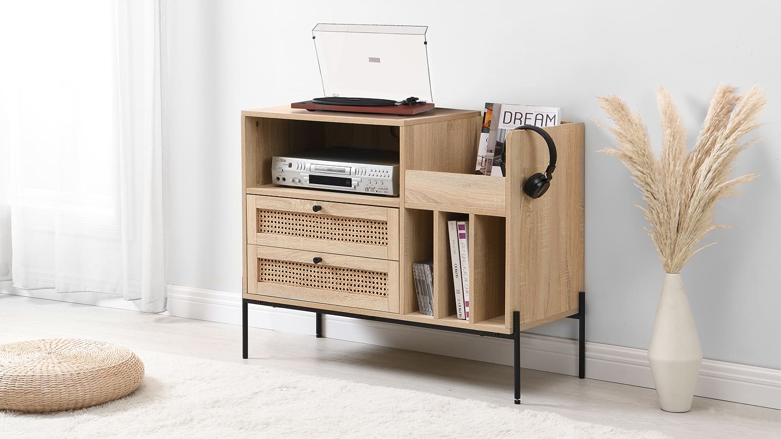 Meuble de rangement à disques vinyles en bois - James - Homifab