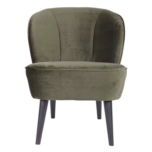 Fauteuil velours vert chaud – Collection Sara